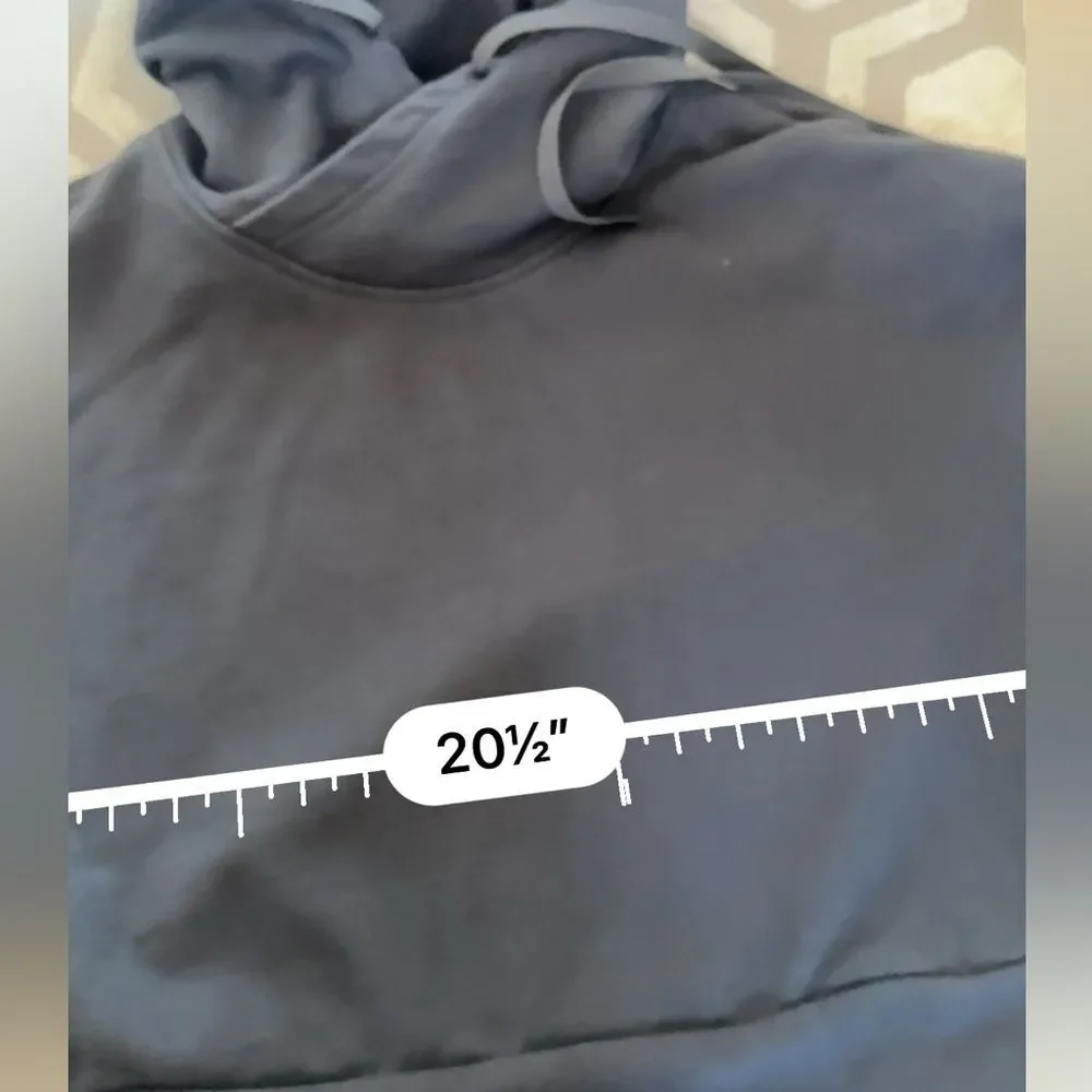 Alo Yoga Peak Cutout Long Sleeve Pullover Crop Hoodie Sweatshirt Charcoal Gray M